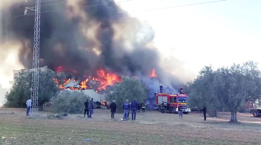 Incendie - déchets italiens à Sousse