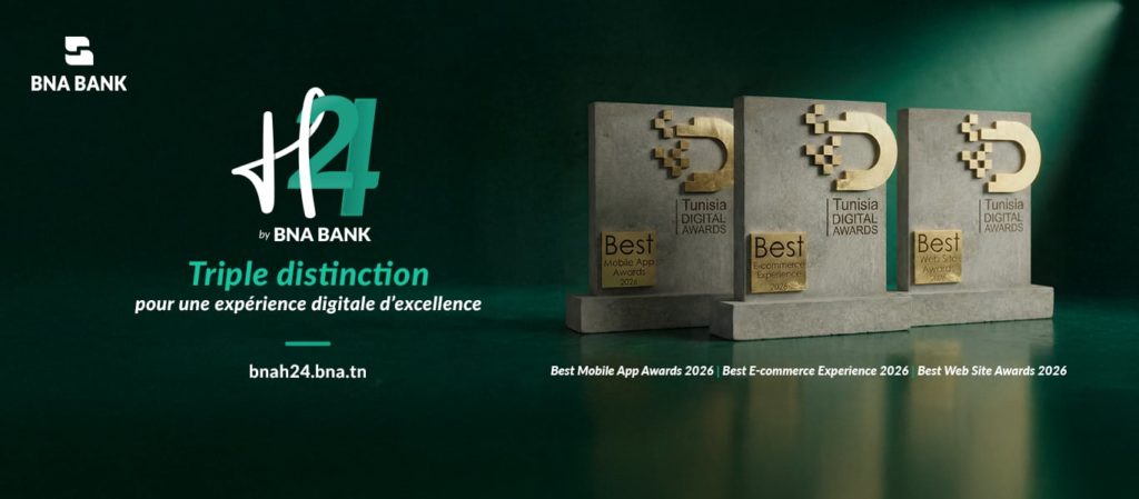 BNA BANK : BNA H24 décroche trois Gold Awards aux Tunisia Digital Awards 2026